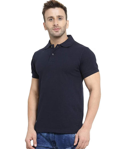 Poly Cotton Solid Half Sleeves Mens Polo T-Shirt